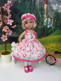 Pink Elegance Gerbera - dress, hat, tights & shoes for Little Darling Doll or 33cm BJD