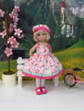 Pink Elegance Gerbera - dress, hat, tights & shoes for Little Darling Doll or 33cm BJD