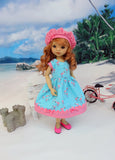 Pink Flamingo - dress, hat & shoes for Little Darling Doll or other 33cm BJD