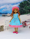 Pink Flamingo - dress, hat & shoes for Little Darling Doll or other 33cm BJD
