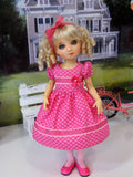 Pink Hearts - dress, tights & shoes for Little Darling Doll or 33cm BJD