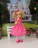 Pink Hearts - dress, tights & shoes for Little Darling Doll or 33cm BJD
