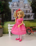 Pink Hearts - dress, tights & shoes for Little Darling Doll or 33cm BJD