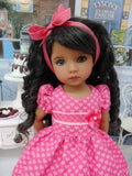 Pink Hearts - dress, tights & shoes for Little Darling Doll or 33cm BJD