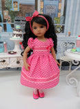 Pink Hearts - dress, tights & shoes for Little Darling Doll or 33cm BJD