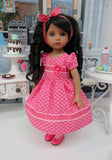 Pink Hearts - dress, tights & shoes for Little Darling Doll or 33cm BJD