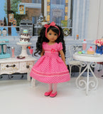 Pink Hearts - dress, tights & shoes for Little Darling Doll or 33cm BJD