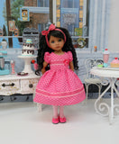 Pink Hearts - dress, tights & shoes for Little Darling Doll or 33cm BJD
