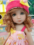 Pink Lemonade - dress, hat & sandals for Little Darling Doll or 33cm BJD