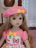 Pink Minnie - dress, hat, socks & shoes for Little Darling Doll or 33cm BJD