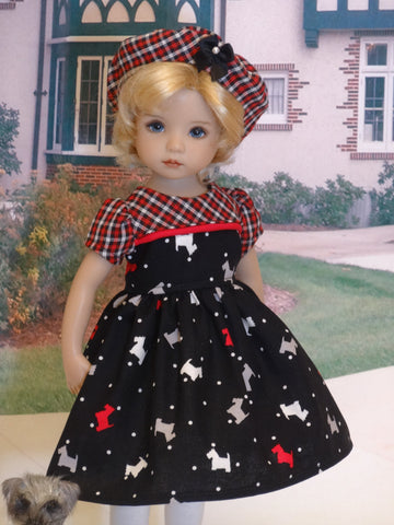 Plaid Scottie - dress, hat, tights & shoes for Little Darling Doll or 33cm BJD