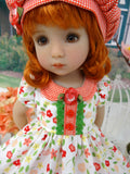 Playday Floral - dress, hat, socks & shoes for Little Darling Doll or 33cm BJD