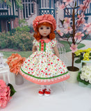 Playday Floral - dress, hat, socks & shoes for Little Darling Doll or 33cm BJD