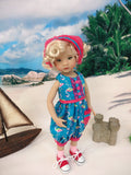Playful Flamingo - romper, kerchief, socks & shoes for Little Darling Doll or 33cm BJD