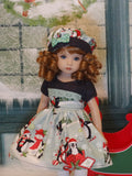 Playful Penguins - dress, hat, tights & shoes for Little Darling Doll or 33cm BJD