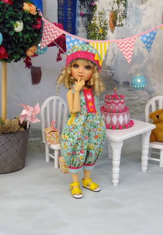 Playful Spring - romper, hat & sandals for Little Darling Doll or 33cm BJD