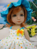 Playtime Stars - babydoll top, shorts, hat & sandals for Little Darling Doll or 33cm BJD