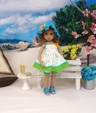 Playtime Stars - babydoll top, shorts, hat & sandals for Little Darling Doll or 33cm BJD
