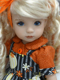 Plentiful Pumpkins - dress, blouse, tights & shoes for Little Darling Doll or 33cm BJD