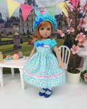 Plum Cherries - dress, hat, tights & shoes for Little Darling Doll or 33cm BJD