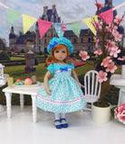 Plum Cherries - dress, hat, tights & shoes for Little Darling Doll or 33cm BJD