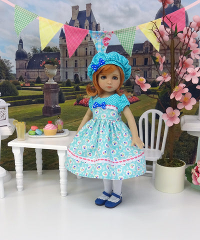 Plum Cherries - dress, hat, tights & shoes for Little Darling Doll or 33cm BJD