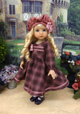 Plum Plaid - dress, hat, tights & shoes for Little Darling Doll or 33cm BJD