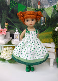 Pocket of Clovers - dress, tights & shoes for Little Darling Doll or 33cm BJD