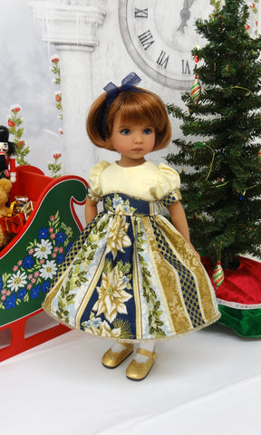 Poinsettia Beauty - dress, tights & shoes for Little Darling Doll or 33cm BJD