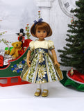 Poinsettia Beauty - dress, tights & shoes for Little Darling Doll or 33cm BJD
