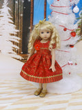 Poinsettia Splendor Ruby - dress, tights & shoes for Little Darling Doll or 33cm BJD