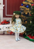 Poinsettias on Ice - dress, beret, tights & shoes for Little Darling Doll or other 33cm BJD