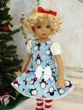 Polar Penguins - dress, tights & shoes for Little Darling Doll or 33cm BJD