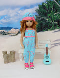 Poolside Flamingo - romper, hat & sandals for Little Darling Doll