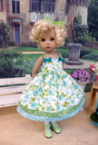 Poolside Roses - dress, tights & shoes for Little Darling Doll or 33cm BJD