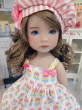 Popsicle Stand - dress, hat, socks & shoes for Little Darling Doll or 33cm BJD