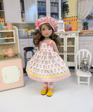 Popsicle Stand - dress, hat, socks & shoes for Little Darling Doll or 33cm BJD