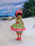 Postcards from Paradise - babydoll top, bloomers, kerchief & sandals for Little Darling Doll