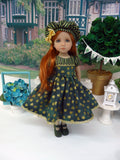 Pot of Gold - dress, beret, tights & shoes for Little Darling Doll or 33cm BJD