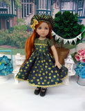 Pot of Gold - dress, beret, tights & shoes for Little Darling Doll or 33cm BJD