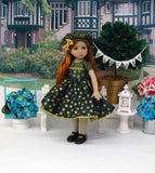 Pot of Gold - dress, beret, tights & shoes for Little Darling Doll or 33cm BJD