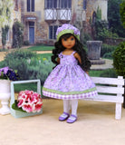Pretty Columbine - dress, hat, tights & shoes for Little Darling Doll or 33cm BJD