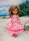 Pretty Flamingo - dress, socks & shoes for Little Darling Doll or 33cm BJD