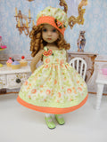 Pretty in Peach - dress, hat, socks & shoes for Little Darling Doll or 33cm BJD