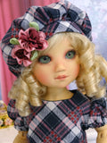 Pretty In Plaid - dress, beret, tights & shoes for Little Darling Doll