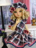 Pretty In Plaid - dress, beret, tights & shoes for Little Darling Doll