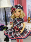 Pretty In Plaid - dress, beret, tights & shoes for Little Darling Doll