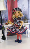 Pretty In Plaid - dress, beret, tights & shoes for Little Darling Doll