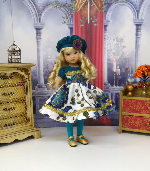 a darling hat a cute dress ST. PATRICK'S DAY ORNAMENT*DARLING LASS*GIRL WEARING OF THE GREEN*FEATHER  IN HAT