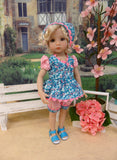 Pretty Primrose - top, shorts, kerchief & sandals for Little Darling Doll or 33cm BJD